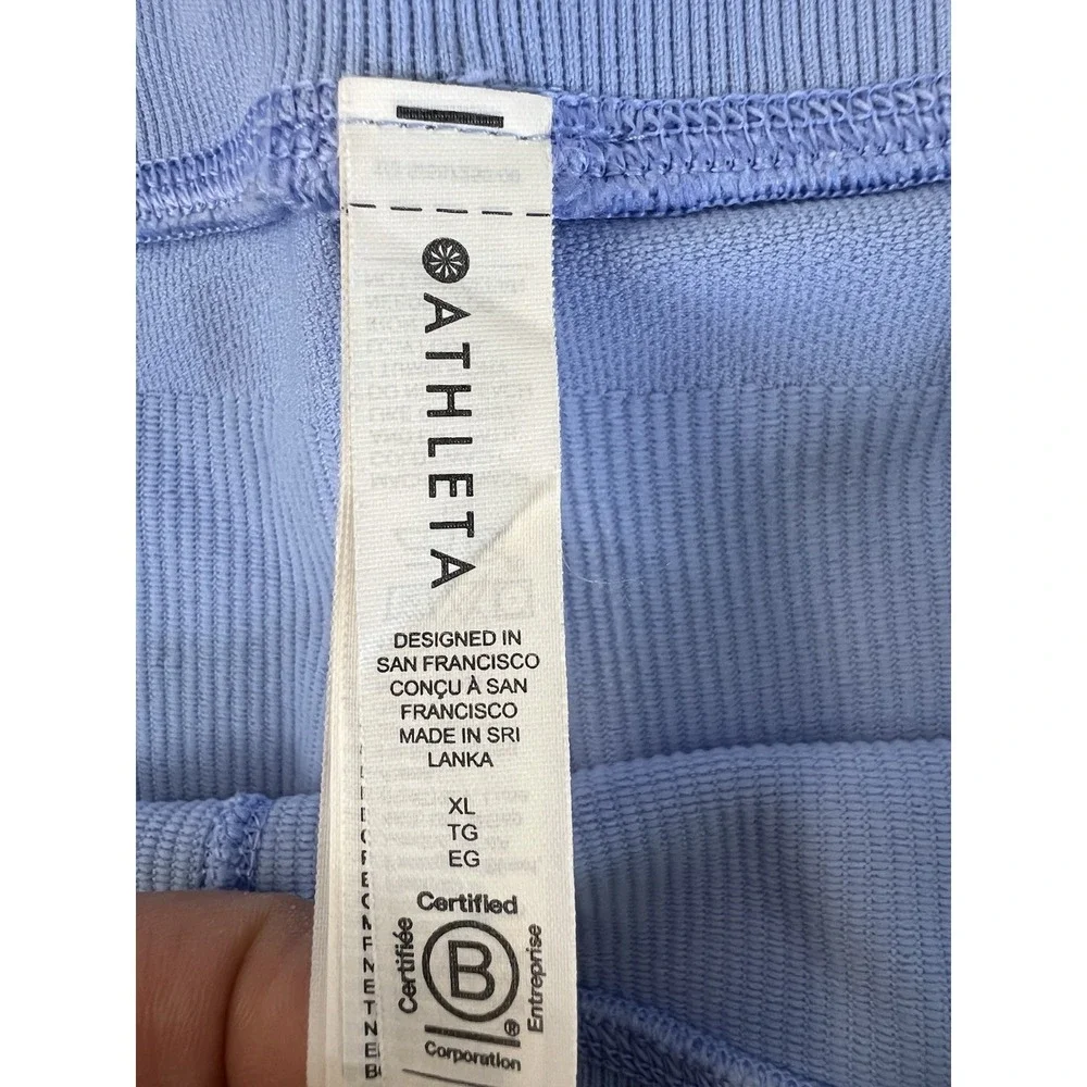 Athleta Women's Ribbed Bike‎ Shorts Sz XL Light Blue